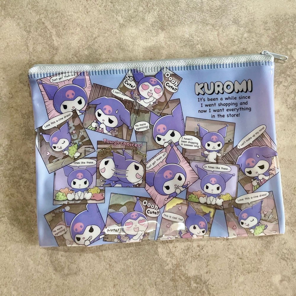 Kuromi My Melody clear graphic makeup cosmetics beauty travel bag new & unused